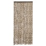 Cortina antimoscas chenilla beige y marrón 90x200 cm