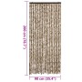 Cortina antimoscas chenilla beige y marrón 90x200 cm