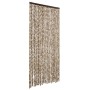 Cortina antimoscas chenilla beige y marrón 100x200 cm