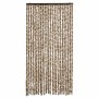 Cortina antimoscas chenilla beige y marrón 100x200 cm