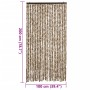 Cortina antimoscas chenilla beige y marrón 100x200 cm