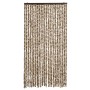 Cortina antimoscas chenilla beige y marrón 100x230 cm