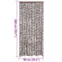 Cortina antimoscas chenilla marrón y blanco 90x200 cm