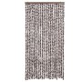 Cortina antimoscas chenilla marrón y blanco 100x200 cm
