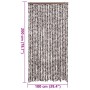 Cortina antimoscas chenilla marrón y blanco 100x200 cm