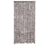 Cortina antimoscas chenilla marrón y blanco 100x230 cm