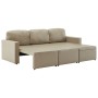 Sofá cama modular de 3 plazas cuero sintético color capuchino