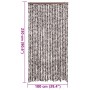 Cortina antimoscas chenilla marrón y blanco 100x230 cm