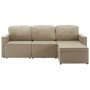 Sofá cama modular de 3 plazas cuero sintético color capuchino