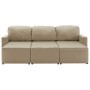 Sofá cama modular de 3 plazas cuero sintético color capuchino