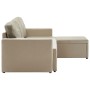 Sofá cama modular de 3 plazas cuero sintético color capuchino