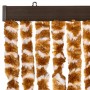 Cortina antimoscas chenilla ocre y blanco 56x200 cm