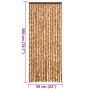 Cortina antimoscas chenilla ocre y blanco 56x200 cm