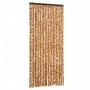 Cortina antimoscas chenilla ocre y blanco 90x200 cm