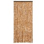 Cortina antimoscas chenilla ocre y blanco 90x200 cm