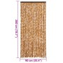 Cortina antimoscas chenilla ocre y blanco 90x200 cm