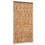 Cortina antimoscas chenilla ocre y blanco 100x230 cm