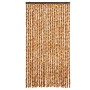 Cortina antimoscas chenilla ocre y blanco 100x230 cm