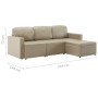 Sofá cama modular de 3 plazas cuero sintético color capuchino