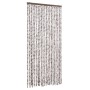 Cortina antimoscas chenilla gris taupe y blanco 90x200 cm