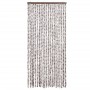 Cortina antimoscas chenilla gris taupe y blanco 90x200 cm