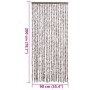 Cortina antimoscas chenilla gris taupe y blanco 90x200 cm