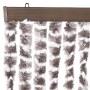 Cortina antimoscas chenilla gris taupe y blanco 100x200 cm