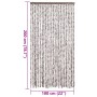 Cortina antimoscas chenilla gris taupe y blanco 100x200 cm