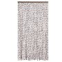 Cortina antimoscas chenilla gris taupe y blanco 100x230 cm