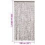 Cortina antimoscas chenilla gris taupe y blanco 100x230 cm