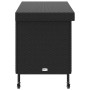 Caja almacenaje jardín ruedas ratán sintético negro 110x55x73cm
