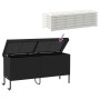Caja almacenaje jardín ruedas ratán sintético negro 160x55x75cm