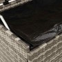 Caja almacenaje jardín ruedas ratán sintético gris 160x55x75 cm