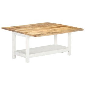 Mesa de centro extensible madera mango blanca 90x(45-90)x45 cm