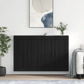 Wall cabinets 2 pcs black engineered wood by vidaXL, Sideboards - Ref: Foro24-3198026, Price: 162,71 €, Discount: %