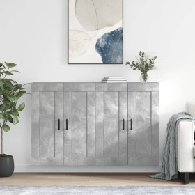 Armarios de pared 2 uds madera de ingeniería gris hormigón de vidaXL, Aparadores - Ref: Foro24-3198029, Precio: 130,41 €, Des...