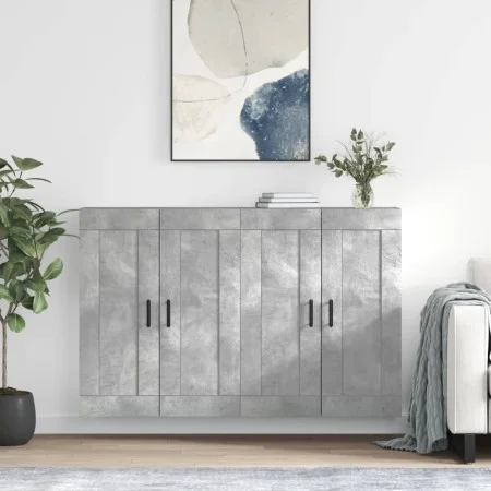 Armarios de pared 2 uds madera de ingeniería gris hormigón de vidaXL, Aparadores - Ref: Foro24-3198029, Precio: 128,84 €, Des...