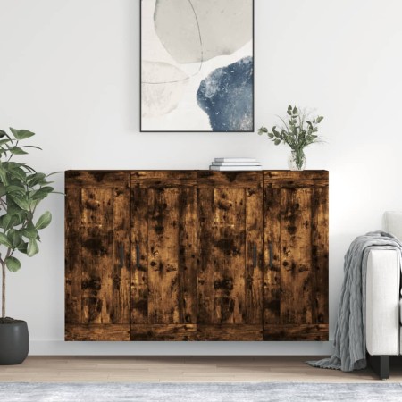 Wandschränke, 2 Stück, Holzwerkstoff, geräucherte Eiche von vidaXL, Sideboards - Ref: Foro24-3198030, Preis: 139,25 €, Rabatt: %