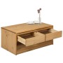 Mesa de centro SAUDA madera maciza pino color roble 99x55x45 cm