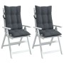 Cojines de silla respaldo alto 2 uds tela Oxford gris antracita