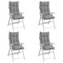 Cojines de silla con respaldo alto 4 uds tela Oxford gris