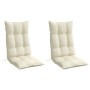 Cojines de silla respaldo alto 2 uds tela Oxford color crema