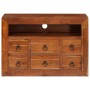 Vitrina Marrón 80 x 30 x 55 cm madera maciza de acacia