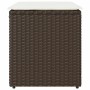 Taburetes de jardín con cojines 2 uds marrón 40x40x43 cm