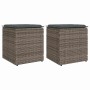 Taburetes de jardín con cojines 2 uds gris 40x40x43 cm en Otomanas de exterior | Comprar online en Foro24