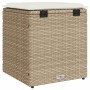 Taburetes de jardín con cojines 2 uds beige 40x40x43 cm en Otomanas de exterior | Comprar online en Foro24