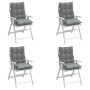 Cojines para silla con respaldo bajo 4 uds tela Oxford gris