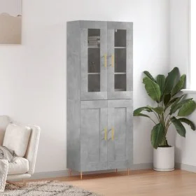 Concrete gray plywood tall sideboard 69.5x34x180 cm by vidaXL, Sideboards - Ref: Foro24-3198333, Price: 154,02 €, Discount: %