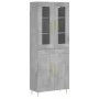 Aparador alto madera contrachapada gris hormigón 69,5x34x180 cm de vidaXL, Aparadores - Ref: Foro24-3198333, Precio: 153,95 €...