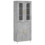 Concrete gray plywood tall sideboard 69.5x34x180 cm by vidaXL, Sideboards - Ref: Foro24-3198333, Price: 155,68 €, Discount: %